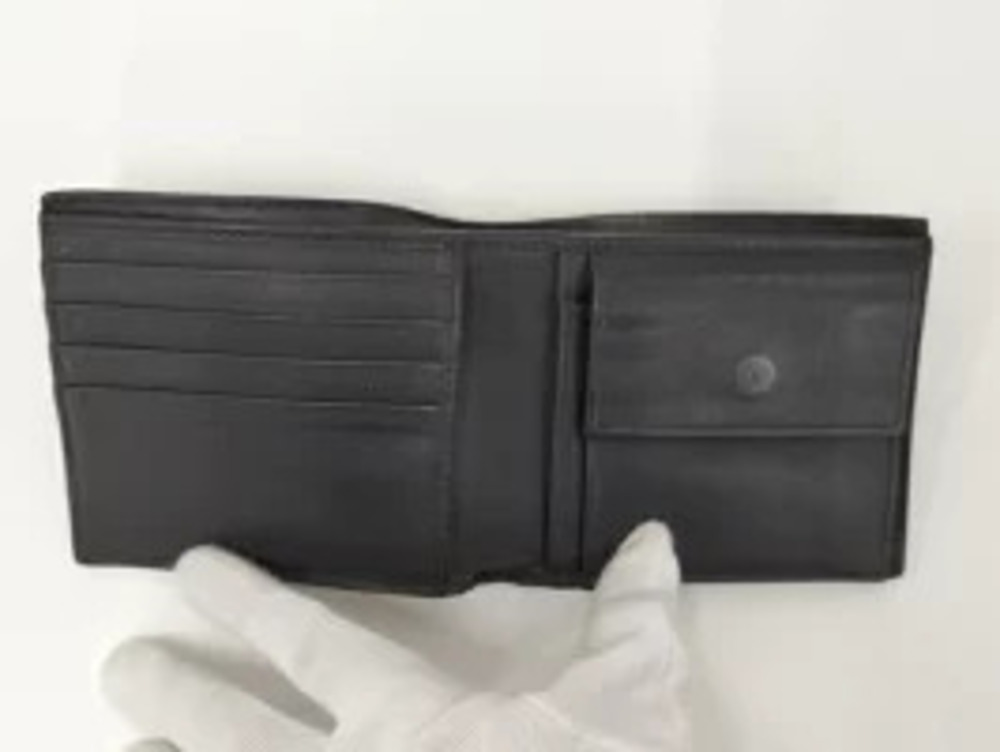 Bottega Veneta Intrecciato fold Black Leather Bi Wallet Black
